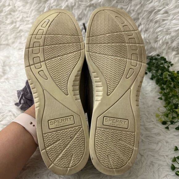 SPERRY Women's‎ Angelfish Boat Shoe Brown Silver Comfort Flats size 8.5 - Picture 7 of 9